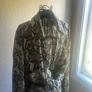 Express Portofino snakeskin, long sleeve blouse